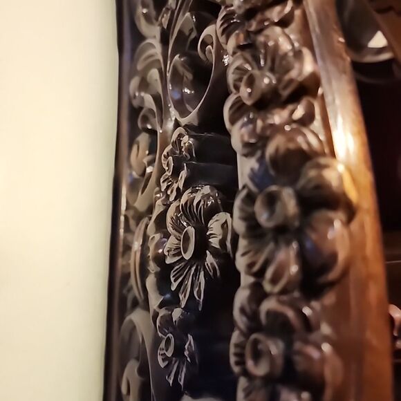 Vintage Handcarved Vanity Bench - Picture 6 of 8